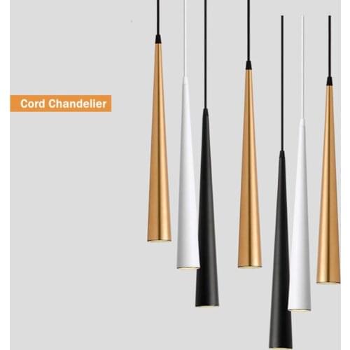 Pendant Lights Cone Long Tube Led Hanging Lamp Kitchen Lighting Fixtures 7W 12W Anti-glare Dimmable Ceiling Spot Lighting