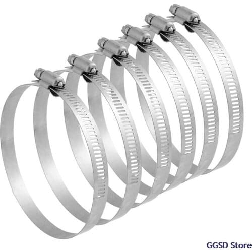 6pcs/lot Metal Hose Clamp Dia 91-114mm Adjustable Stainless Steel Drive Hose Clamp Ring Hoop Hose Clip for Sealing Pipe Hardware