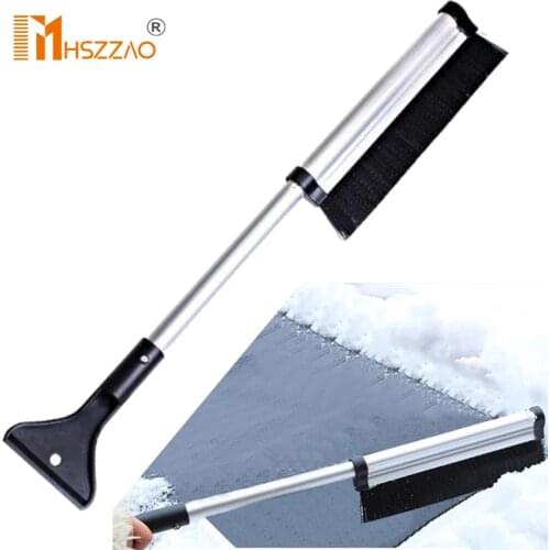 Winter Car Windshield Ice Scraper Glass Snow Brush Extendable Stainless Steel Snow Remover Cleaner Tool Broom Wash Accessories