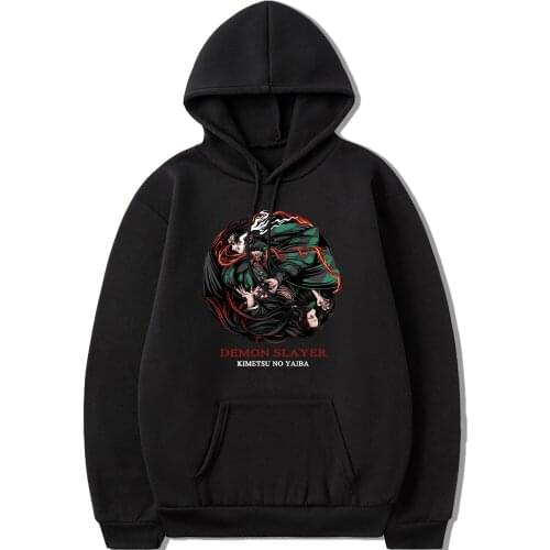 Japan Anime Tanjiro Kamado Nezuko Kamado Men Women Hoodies Sweatshirt Streetwear Pullover Demon Slayer Streetwear Women Manga