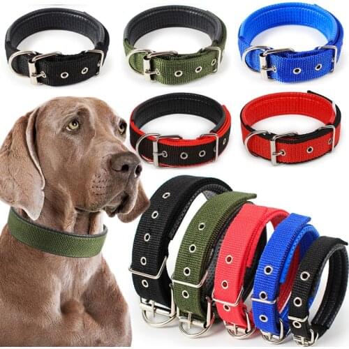 Comfortable High Quality Adjustable Pet Collar Dogs Plus Size 4 Colors Solid Popular 1PC Hot Sale Nylon Strap For Pet Dog Collar
