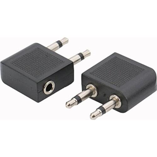 1Pcs Universal 3.5mm Airplane Airline Headphone Earphone Headset Jack Audio Adapter Converter Connector