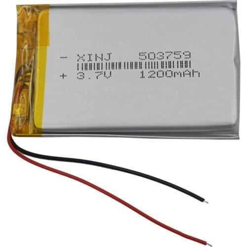 XINJ 3.7V 1200mAh Li Lithium Polymer Battery Lipo Cell 503759 For GPS Sat Nav E-Book Driving Recorder Tablet PC