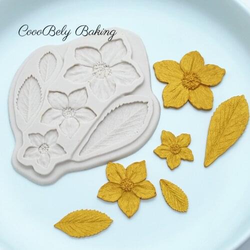 Luyou Rose Leaves Flowers Silicone Cake Mold Fondant Molds Cake Decorating Tools Resin Mold Baking Accessories FM2019