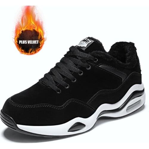 Winter Men Sneakers Warm Fur Sport Shoes Sneakers Outdoor Walking Mens Ankle Boots Plush Lace Up Casual Shoes Work Botas Hombre