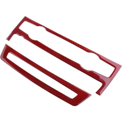 1 Set Console Air Condition CD Control Panel Cover Trim Red Carbon Fiber Fit for BMW X5 E70 X6 E71 2013 2012 2011 2010 2009 2008
