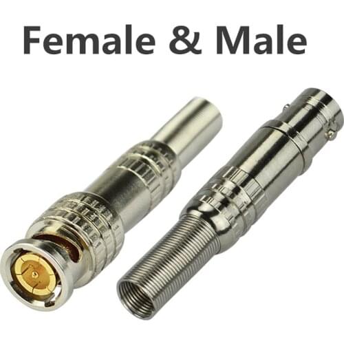 10pcs/lot 5FEMALE & 5MALE Wholesale gold-plated connectors 75-3-5 American Free welding head BNC Q9 pure copper adapte