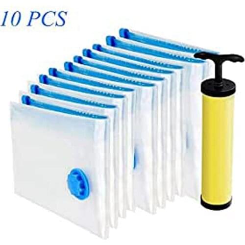 10pcs Vacuum Bags for Clothes Travel Pump Space Saver Toy Storage Compressed Garment Bag Best Vacuum Sealer Storage Organizer