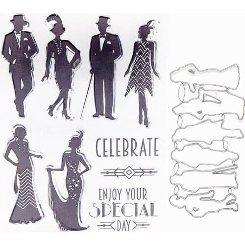 11x15cm dancing party Transparent Seal Clear Stamps Cutting Dies Roller Stamps DIY Scrapbook Album / Card Production Easter