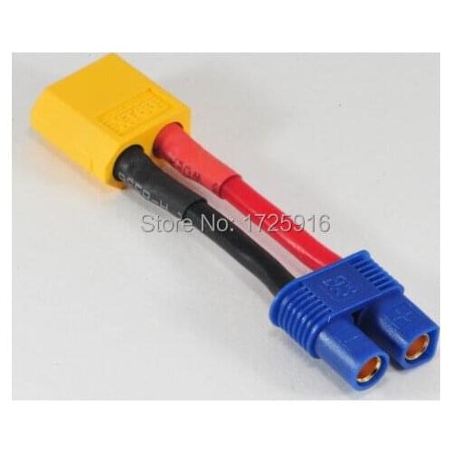 20 pieces XT60 To EC3 12AWG Soft Silicone Wire Switch Cable Connector L=50mm
