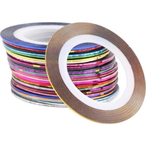 DIY Nail Art Tips Silk Thread Design Decoration Accessories 10/18/30/32Pcs 20M Shiny Stripe Line Manicure Nail Jewelry Tools
