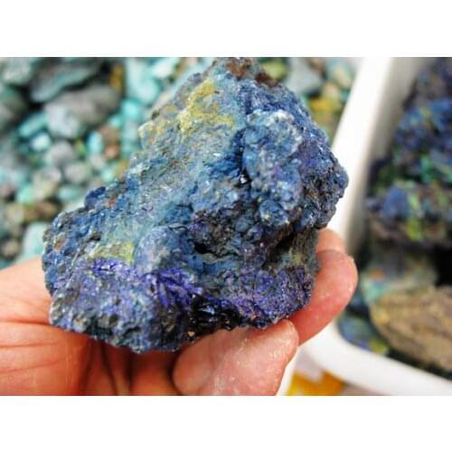 485g Gem Blue azurite Crystal Cluster&Green malachite on Matrix Mineral Specimen