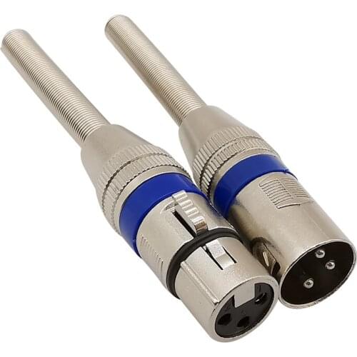 5Pcs XLR 3 Pin Plug Connectors Microphone Male Female Mic Audio Video Cable Adapter Jack Socket With A Long Spring Extension