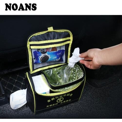 NOANS Car Polyester Garbage Storage Bag Auto Trash Bin Accessories For Jeep grand cherokee Lada Vesta Renault captur clio Logan