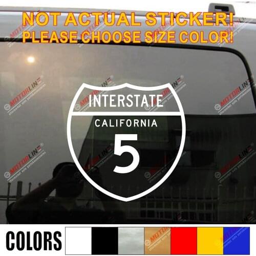 Interstate 5 (I-5) California Highway Decal Sticker Car Vinyl pick size color no bkgrd