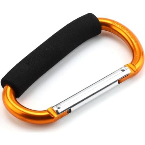 Large D-shape Carabiner Quick-release Soft Handle Shopping Hook Buckle Outdoor Keychain Carabiner Survival Camping Equipment