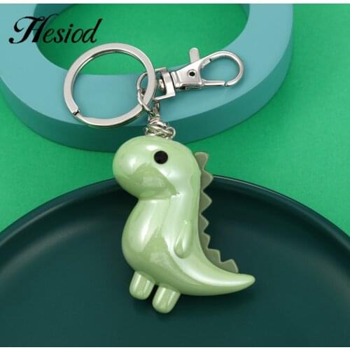 1PC Hesiod Cute New Shining Candy Color Cartoon Dinosaur Key Chain Key Ring Silver Plated Suitable For Girls Or Ladies Beautiful