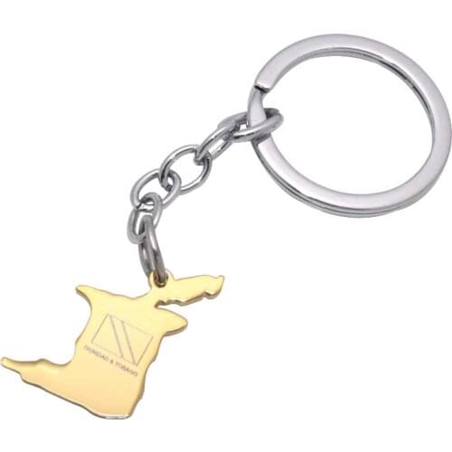 Zkd Trinidad and Tobago key chain key ring country map jewelry