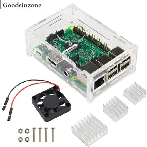 Raspberry Pi 4 Case with Cooling Fan, Heatsinks and Protective Net, for Raspberry Pi 4 / Model 4b / 4 B