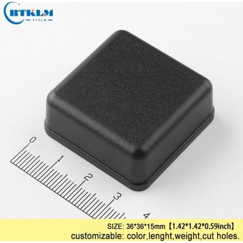 Black plastic enclosure diy housing for electronic PCB 36*36*15mm diy design wire connection box abs project junction enclosure