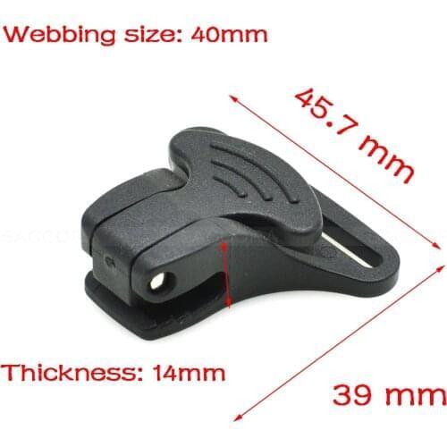 40mm Webbing Black Plastic Snap Hook Clip For Bag Backpack Accessories Outdoor sports bag accessories