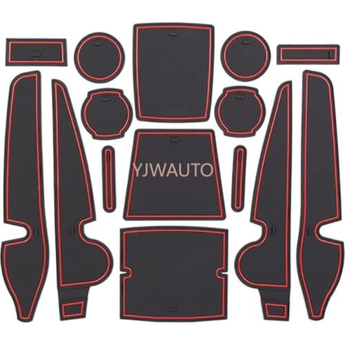 Door Slot Mat for Toyota Corolla ALTIS 2014 Gate Groove Cushion Car Door Rubber Cup Holder Mats Anti-slip Carpets Position