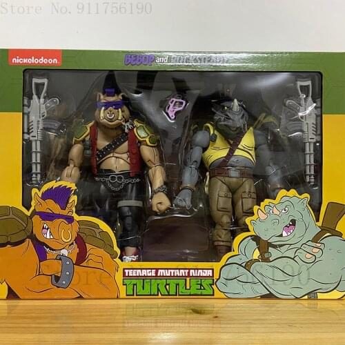 Turtles NECA Action Figure Shredder Michelangelo Foot Solder Shredder Donatello Krang Figure Bebop Rocksteady Gift 2PCS/Set 16CM