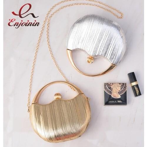 Elegant Round Party Clutch Evening Bag for Women Designer Purses and Handbags Female Chain Crossbody Bag Top-Handle Pu Leather