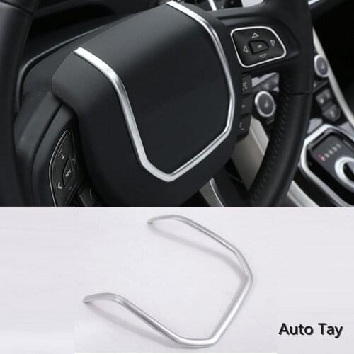 ABS Chrome Steering Wheel Decorative Strips Cover Trim Stickers for Landrover Range Rover Evoque Interior Accessories 2012-2018