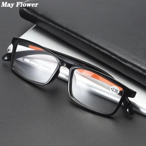 Square Designer Reading Glasses Ultralight Clear Lens Presbyopic Eyewear Sport Fashion Hyperopia Eyeglasses Readers Unisex+3.5+4