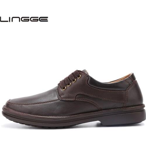 LINGGE Mens Leather Shoes