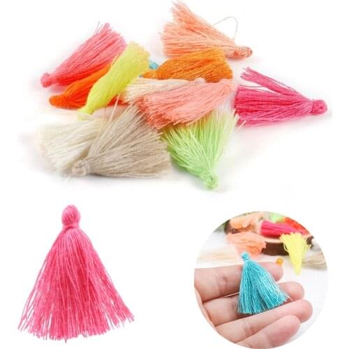 100Pcs/Lot 3cm Cotton Small Tassels Fringe Cotton Tassels Trim Mini Earring Pendants for DIY Pendant Jewelry Making Accessories
