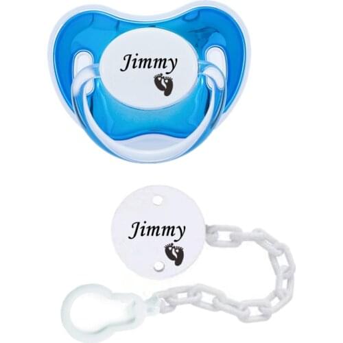 MIYOCAR custom any name can make bling Metallic pacifier and pacifier clip set BPA free dummy unique design