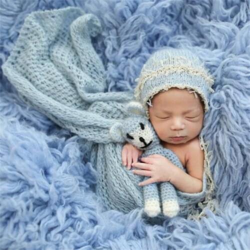 Mohair lace wrap and Bonnet set Newborn baby bonnet photography props Baby lace wrap photo props