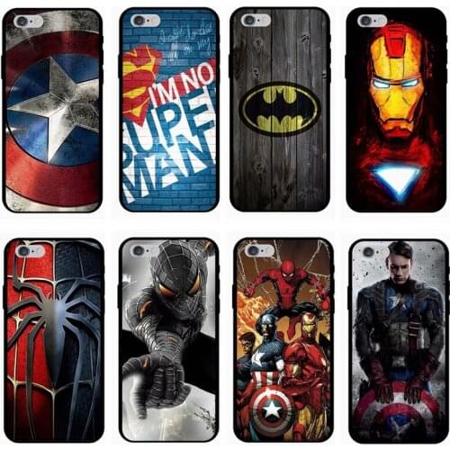 Disney Marvel Avengers Phone Case Iron Man Captain America Black Tpu Soft Case for IPhone7/8/Plus/11 12 Pro Mini X XR XS Max