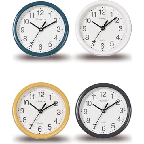 15cm Small Wall Clocks Classic Simple Thick Border No Tick Mute Hanging Watch Clock Cute Desktop Student Dormitory Home Decor