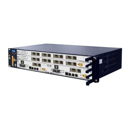 Original ZXA10 C320 OLT Chassis, with 2pcs SXMA card, DC power supply, support GPON and EPON card