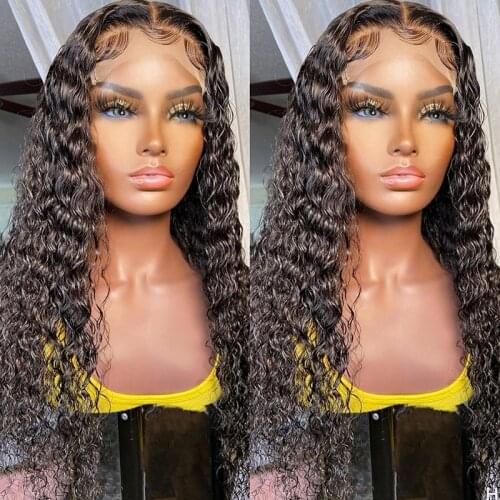 Curly Lace Front Wigs Brazilian Remy Lace Front Human Hair Wigs For Women Closure Wig Pre Plucked T Part Lace Wig With Baby Hair