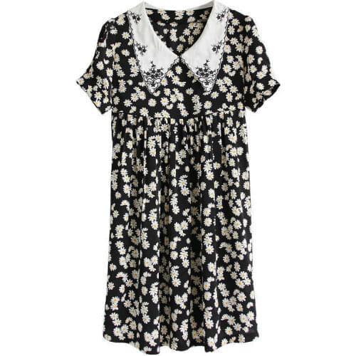 Maternity Dress Pregnancy Chiffon Summer Pregnent Dreses Fashion Turn-down Collar Maternity Breastfeeding Dress Nursing Dress