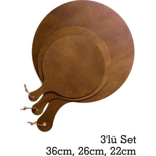 Pizza Tray, 3 pcs Set, 22-26-36cm Pizza Tray Set, Birch Tree