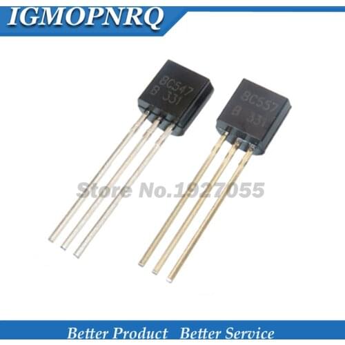 BC547B BC557B Each 50pcs all 100pcs bag BC547 + BC557 NPN PNP Transistor TO-92 Triode Transistor