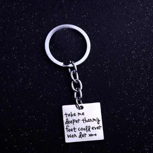 Inspirational Keychain Keyring Hand Stamped Take Me Deeper Than My Feet Could Ever Wander Christian Keyfob Jewelry Baptism Gifts