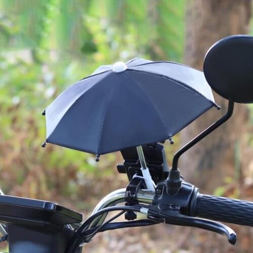 1 Set Bicycle Umbrella Phone Umbrella Waterproof Portable Alloy Sun Shade Locomotive Umbrella for Riding