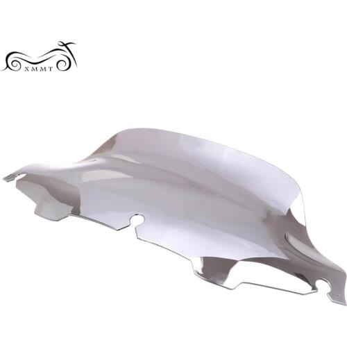 Chrome 8" Wave Windshield Windscreen Motorcycle Wind Air Deflector Spoiler For Harley Electra Street Glide Classic 1996-2013