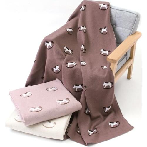 Newborn Baby Knitted Cotton Blankets Crib Bedding Blanket Cute Infant Boys Girls Stroller Basket Covers Kids Quilts 100*80cm