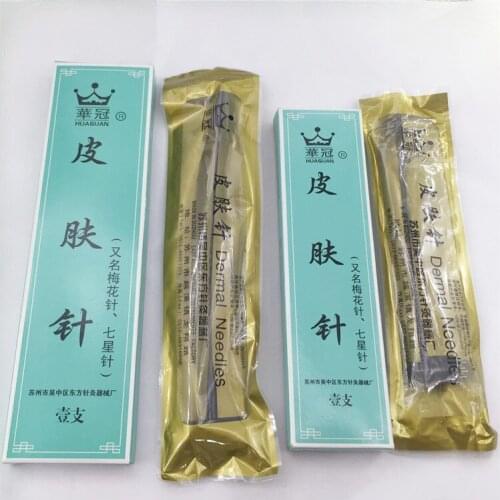 10pcs single head plum blossom needle/double head dermal needle acupuncture massage needles SZ