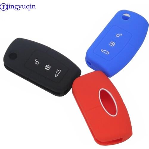 10pcs Silicone Key Remote Cover Case Protect For Ford Fiesta Focus 2 Ecosport Kuga Escape 3 Buttons Car Flip Key Accessaries