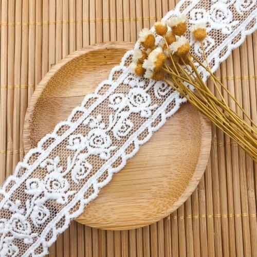 19Yds/Lot 3CM DIY Polyester Flower Embroidered Lace Trimming Decoration Accessories Lace Trim