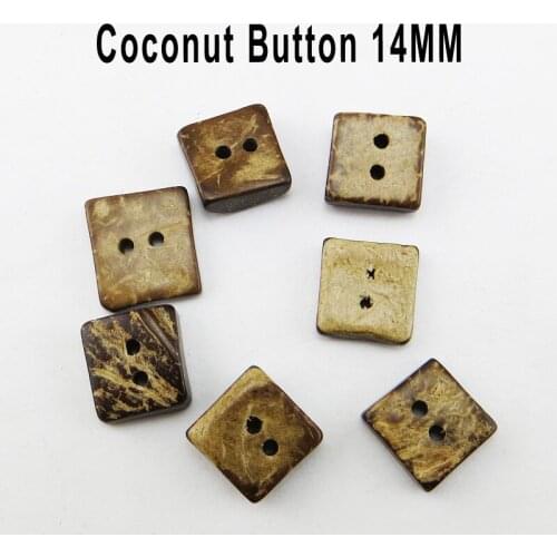 20PCS 14MM Natural Square Coconut Buttons Fits Clothes Sewing Button Round Charms Boots Coat Accessory CCB-086