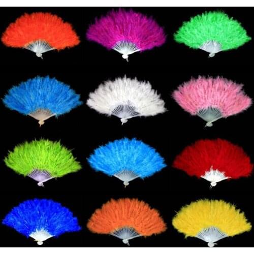 2016 Hot Sale Fluffy Feather Hand Fan Fancy Elegant Props Phantom Party Supplies wedding favor party gift